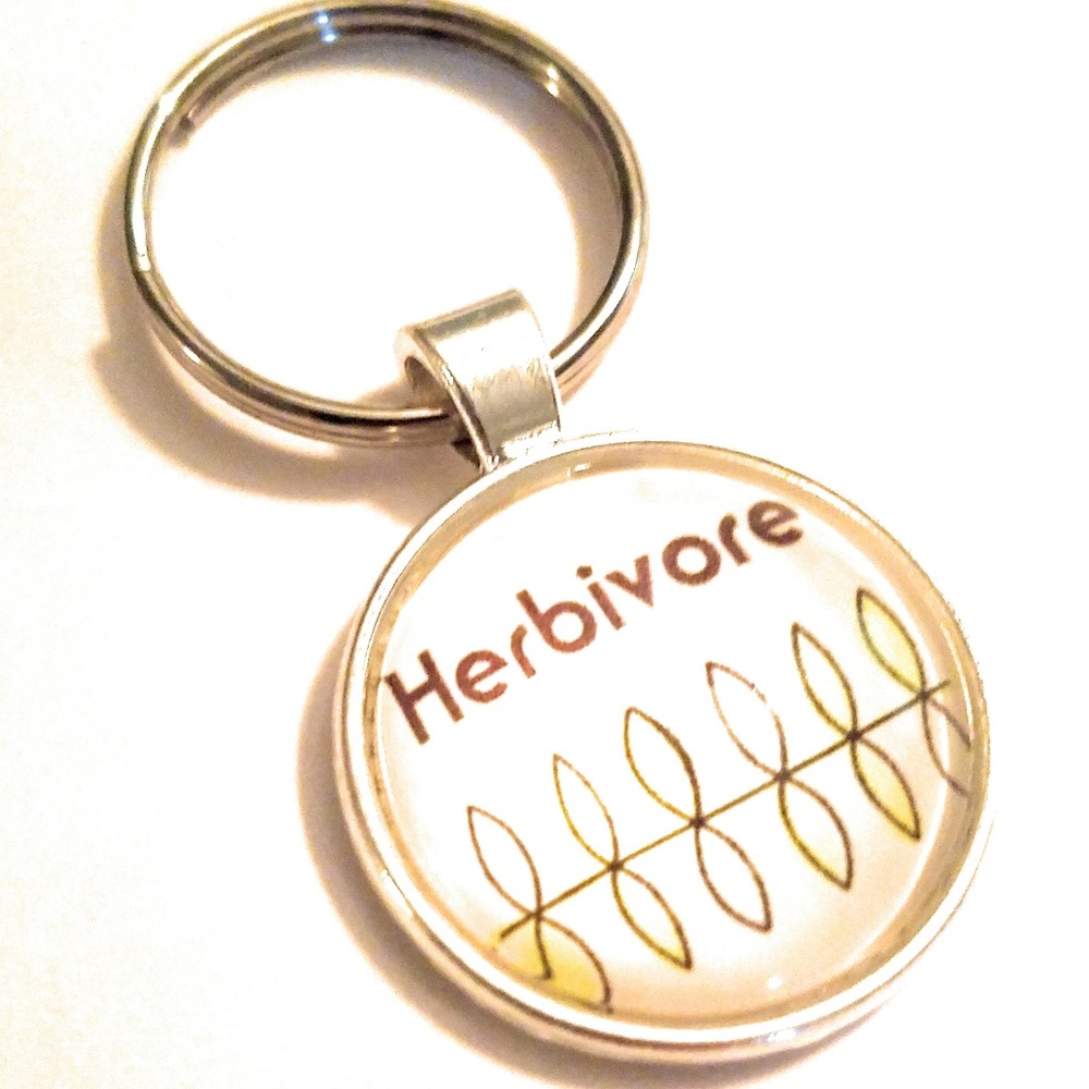 Herbivore Keychain - Vegan Key Ring - Accessory